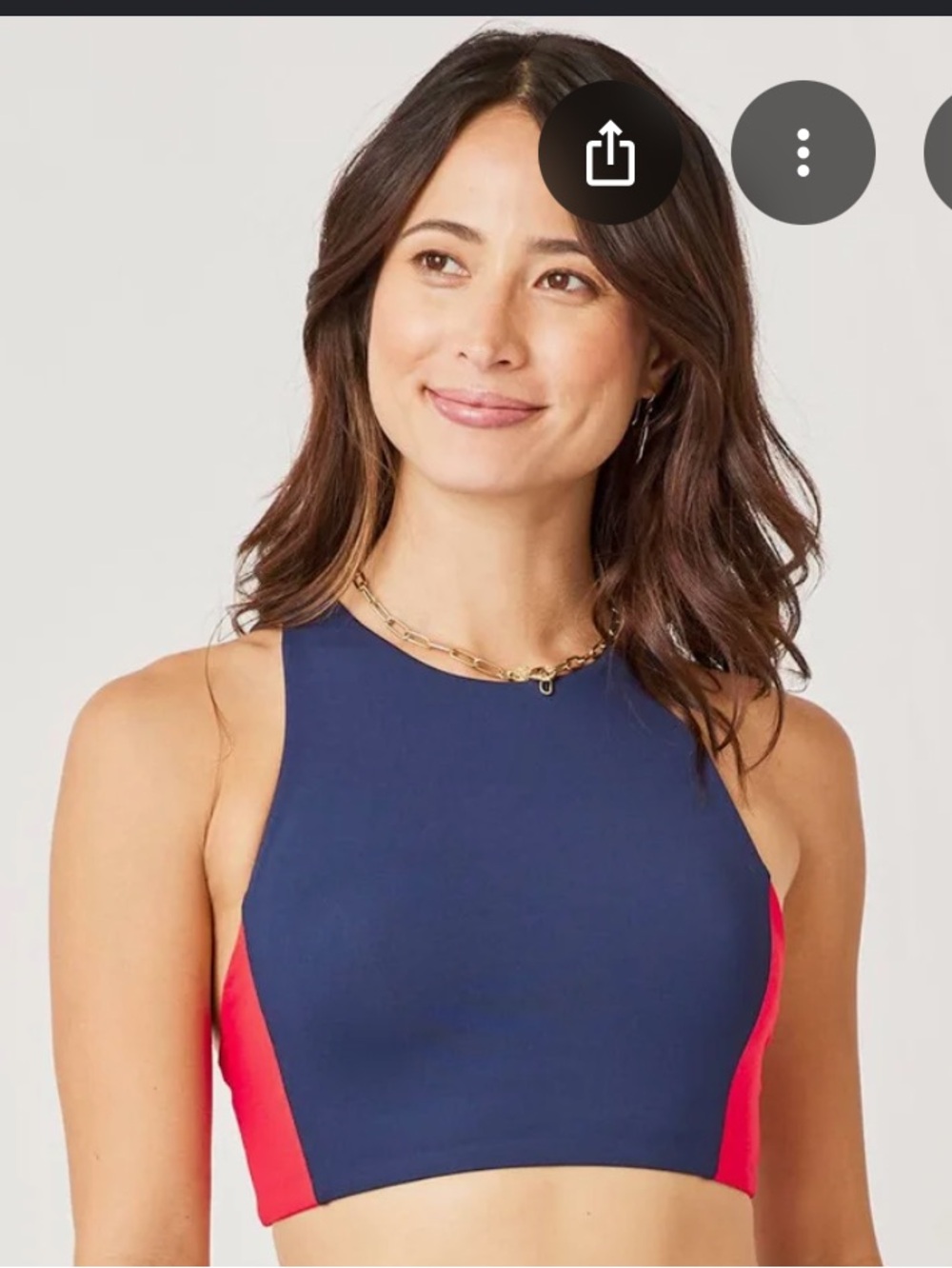 🚘 🆕 Carve Designs Colorblock High-Neck Sports Top in Navy and Pink TOP ONLY XS